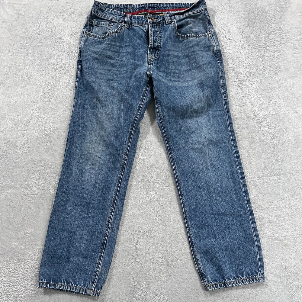 Carbon 2 Cobalt Jeans Mens 32x29 Blue Button Fly Straight Leg Cotton Grunge VTG